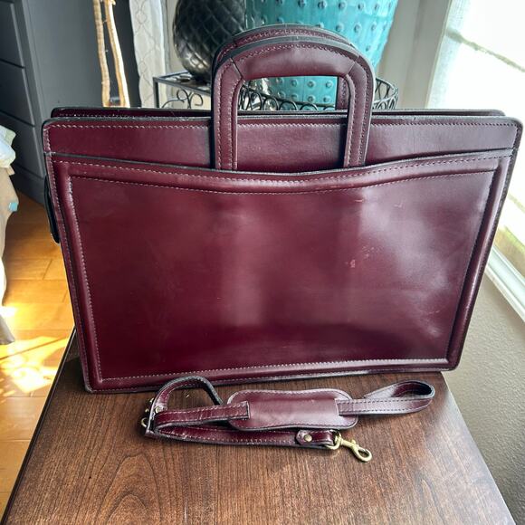Vintage Maxine Richardson leather burgundy portfolio briefcase USA made - Picture 1 of 15
